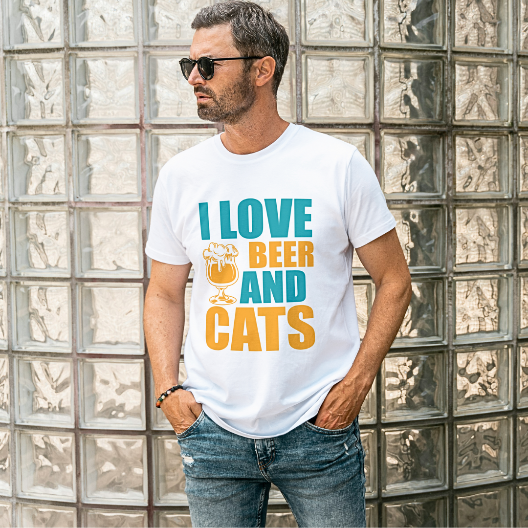 I Love Beer & Cats - Men's T Shirt