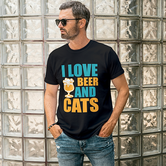 I Love Beer & Cats - Men's T Shirt