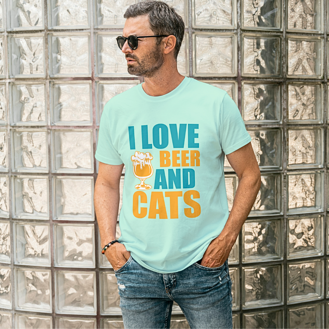 I Love Beer & Cats - Men's T Shirt