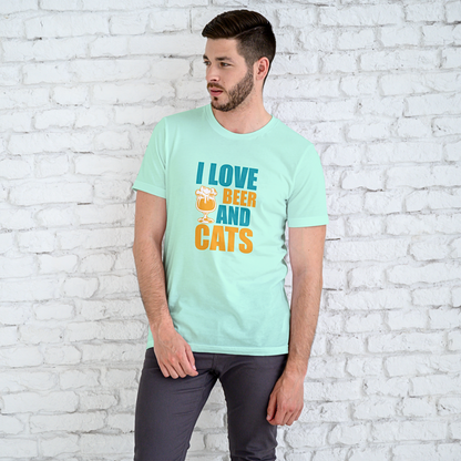 I Love Beer and Cats - Men's T Shirt