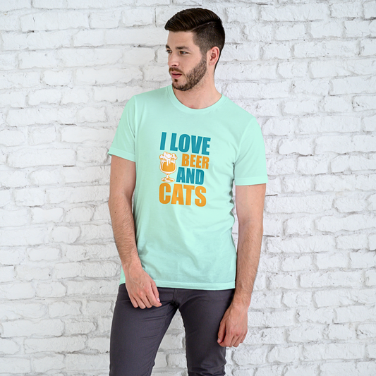 I Love Beer and Cats - Men's T Shirt