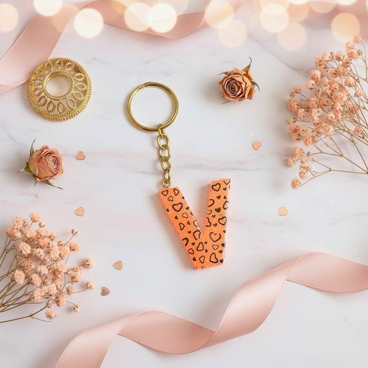 Alphabet V - Resin Keychain