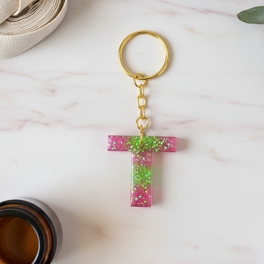 Alphabet T - Resin Keychain