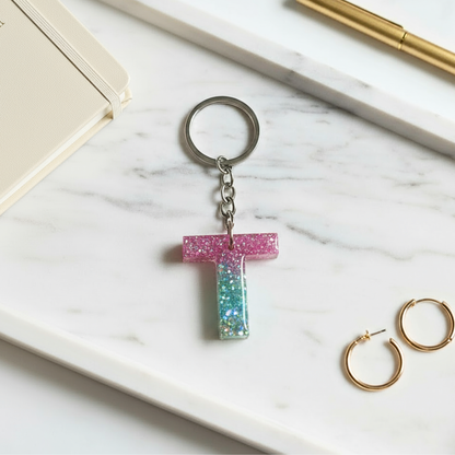 Alphabet T - Resin Keychain