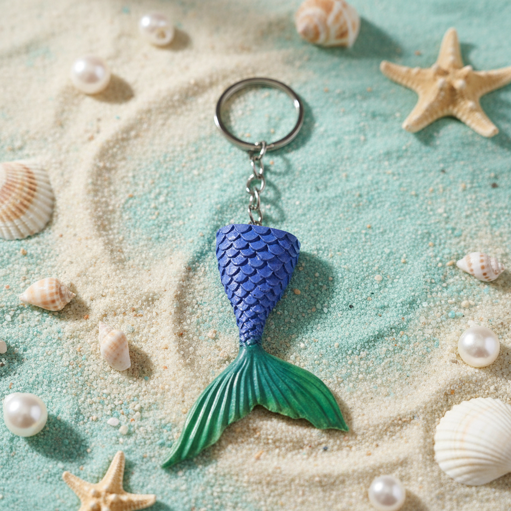 Mermaid Resin Keychain
