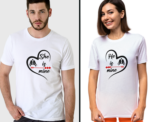 He's Mine & She's Mine - Couple Combo T Shirts