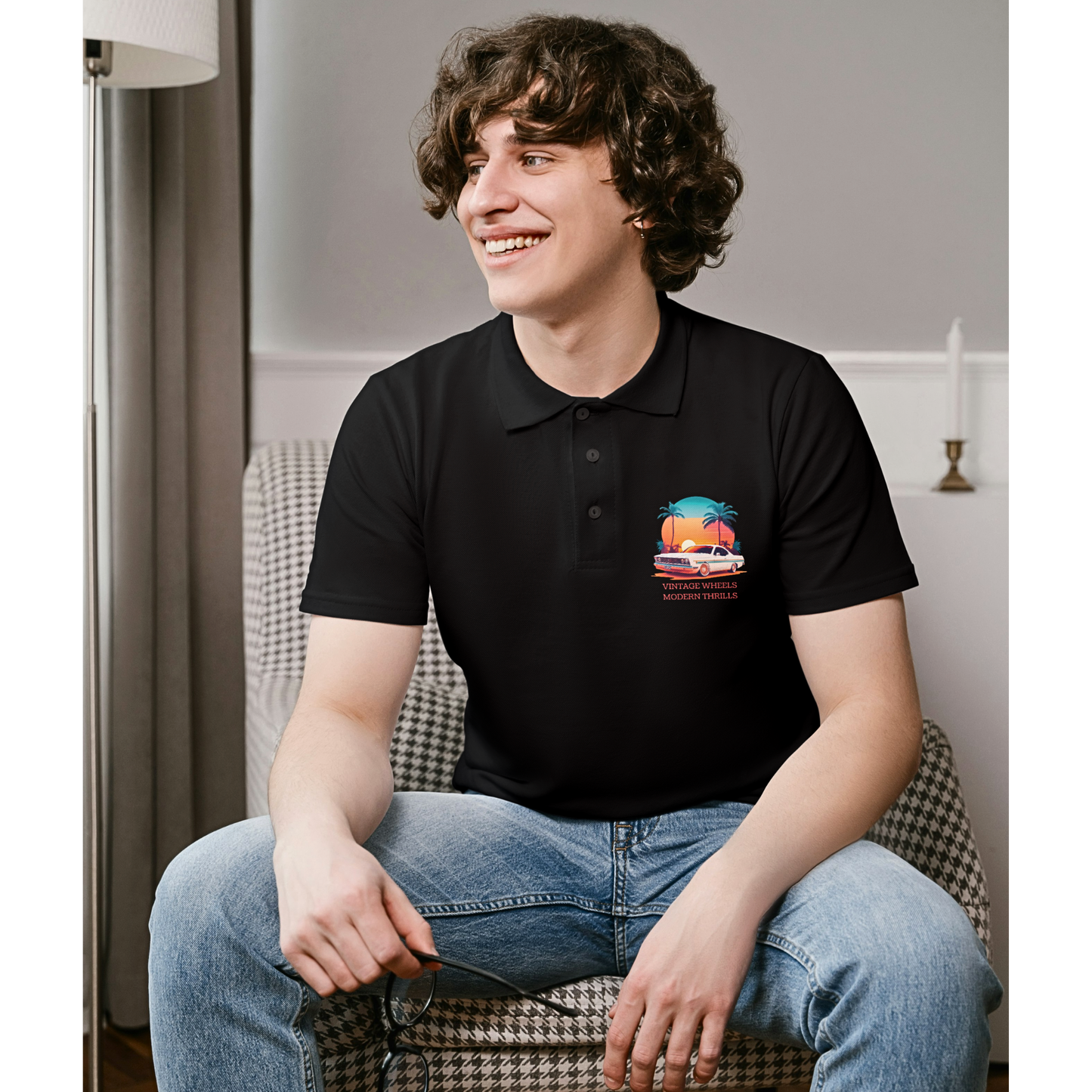 Vintage Wheels Modern Thrills - Men's Polo  Shirt