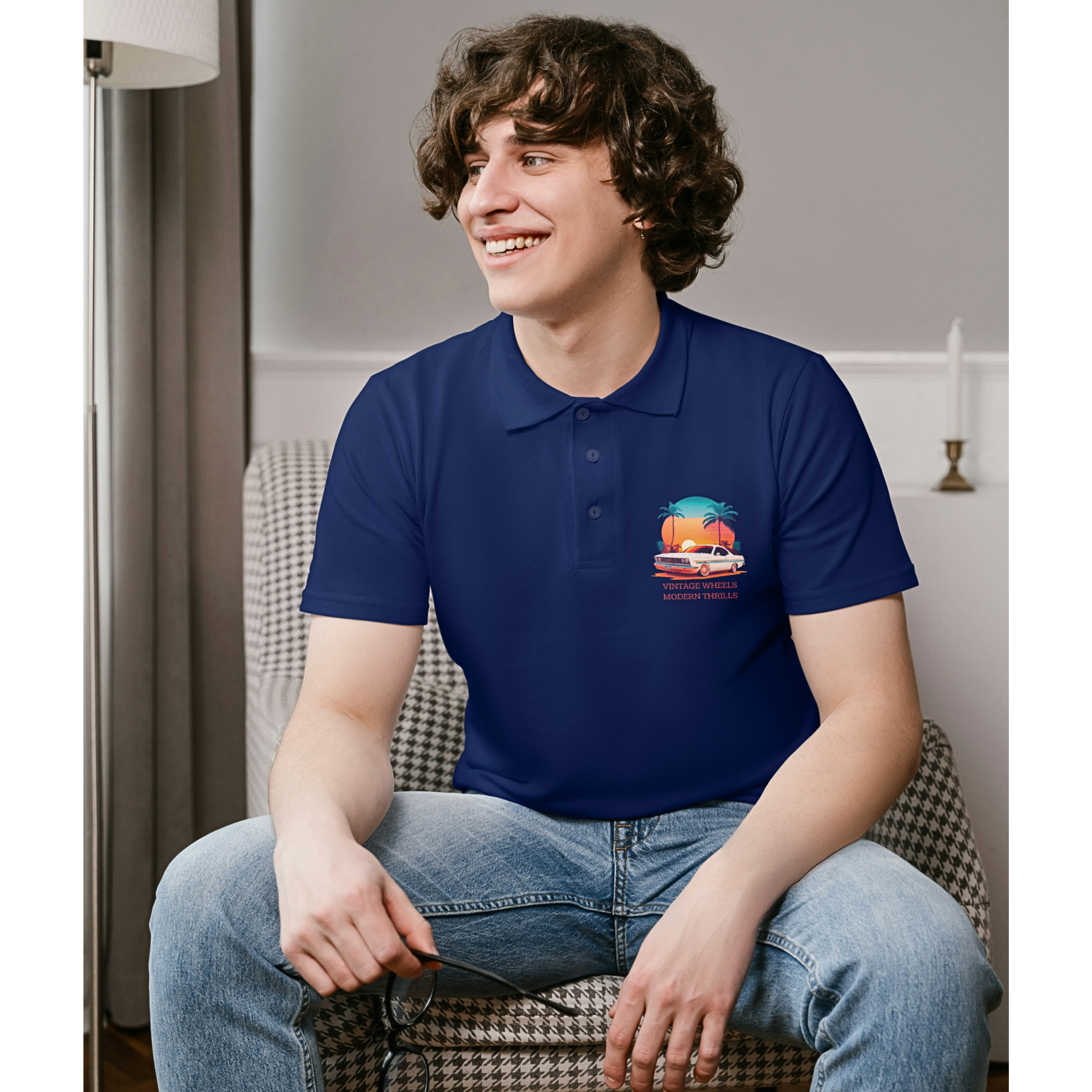 Vintage Wheels Modern Thrills - Men's Polo  Shirt